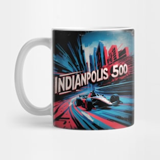 retro vintage poster indianapolis 500 Mug